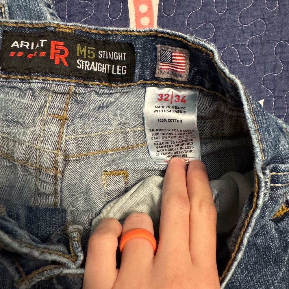 Ariat men’s FR Blue Straight Leg Jeans